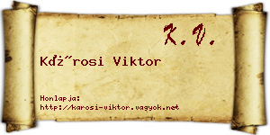 Károsi Viktor névjegykártya