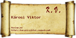 Károsi Viktor névjegykártya